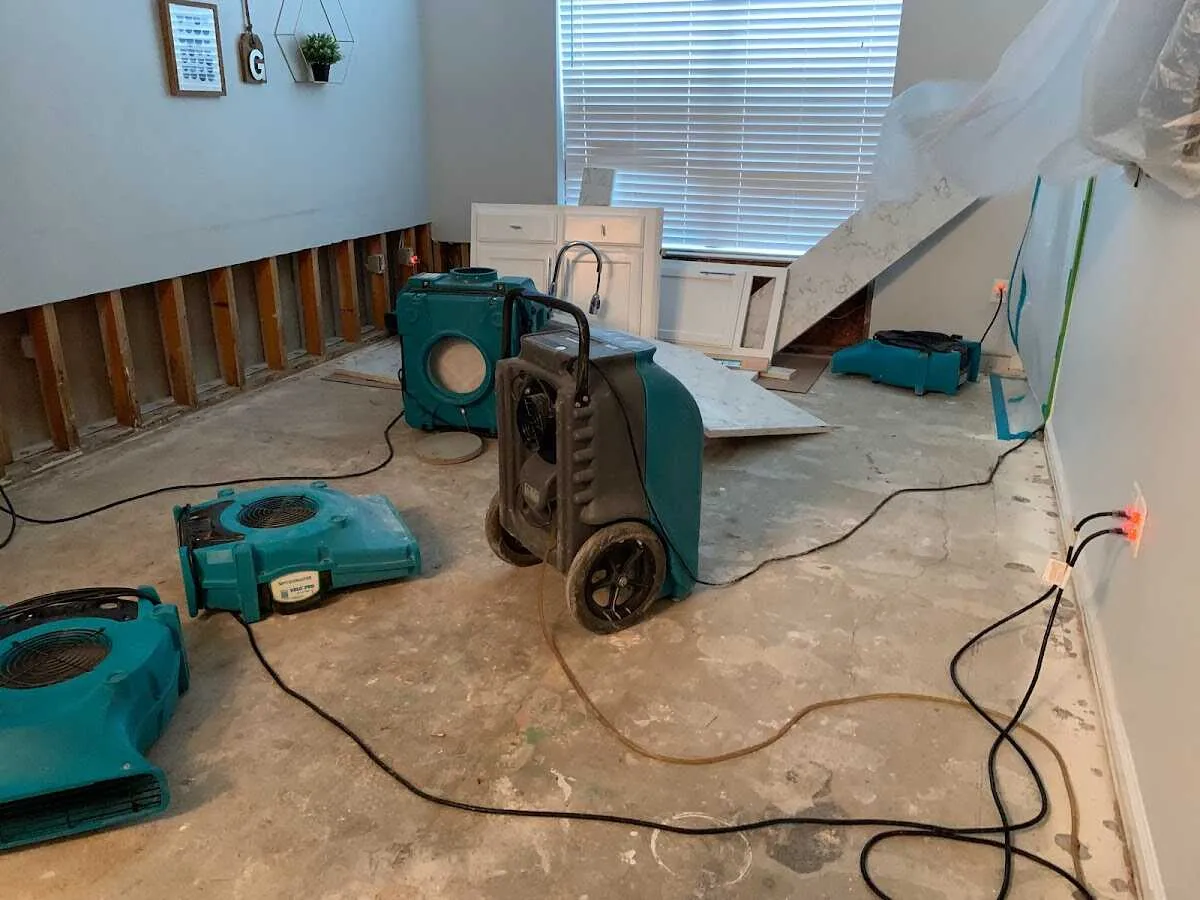 Dehumidifier in flood-cut room for Water Extraction & Removal in Vidor